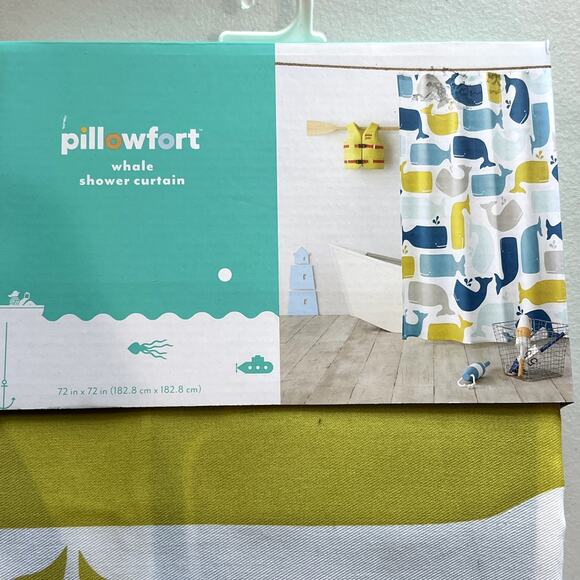 NEW Target Whale Pillowfort Bathroom Shower Curtain BN - Picture 3 of 5